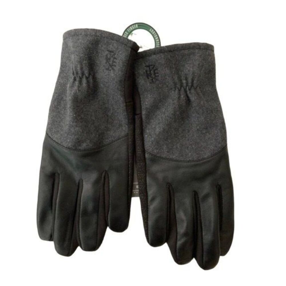 Ike Behar Wool Blend Touchscreen Gloves Black Gray Men L